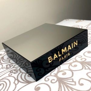 Authentic BALMAIN Decor Display Black/Gold with Mirror Base
